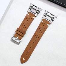 Load image into Gallery viewer, Leather Mechanical Metal Pin Buckle Band For Apple Watch