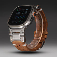Load image into Gallery viewer, Leather Mechanical Metal Pin Buckle Band For Apple Watch