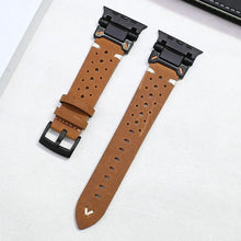 Load image into Gallery viewer, Leather Mechanical Metal Pin Buckle Band For Apple Watch