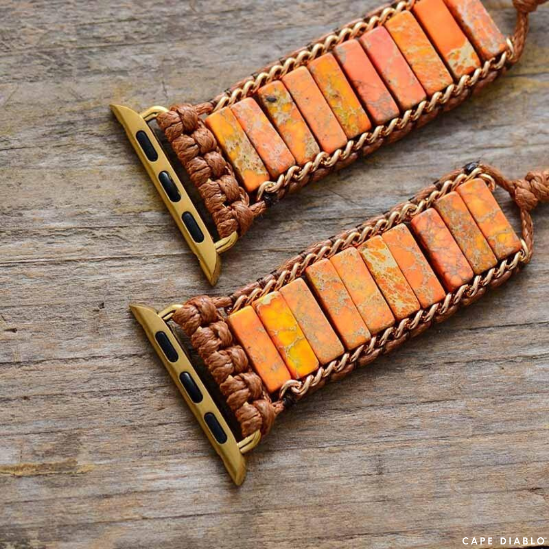 Peachy Imperial Jasper Apple Watch Strap