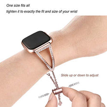 Load image into Gallery viewer, Compatible with Fitbit Versa/Fitbit Versa Lite and SE/Fitbit Versa 2 Women's Strap, Stainless Steel Metal Jewelry Bracelet Bracelet Wristband