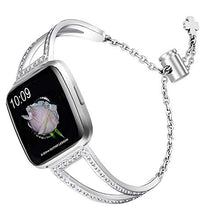Load image into Gallery viewer, Compatible with Fitbit Versa/Fitbit Versa Lite and SE/Fitbit Versa 2 Women's Strap, Stainless Steel Metal Jewelry Bracelet Bracelet Wristband