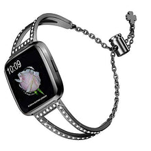 Load image into Gallery viewer, Compatible with Fitbit Versa/Fitbit Versa Lite and SE/Fitbit Versa 2 Women's Strap, Stainless Steel Metal Jewelry Bracelet Bracelet Wristband