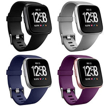 Load image into Gallery viewer, 4 x Packs Soft TPU Replacement wristband for Fitbit Versa/Versa 2/Fitbit Versa Lite Smartwatch