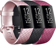 Load image into Gallery viewer, Pack 3 Silicone Bands for Fitbit Charge 4 / Fitbit Charge 3 / Charge 3 SE Replacement Wristbands.