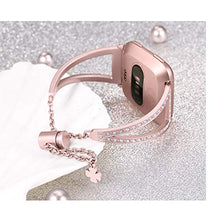 Load image into Gallery viewer, Compatible with Fitbit Versa/Fitbit Versa Lite and SE/Fitbit Versa 2 Women's Strap, Stainless Steel Metal Jewelry Bracelet Bracelet Wristband
