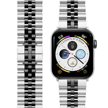 Load image into Gallery viewer, Silver Black Apple watch strap