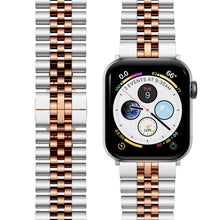 Load image into Gallery viewer, Silver Rose Gold Apple watch strap