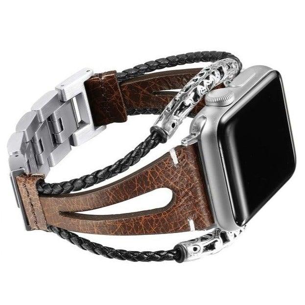 Erato Handmade Leather Band For Apple Watch 1-7, SE (2 Colours) - Burnana Concept