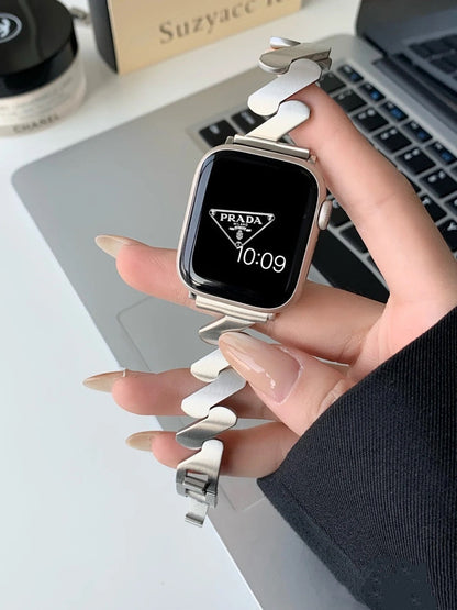 Elegant Moebius Z-shaped Metal Watch Band for Apple Watch 9-1