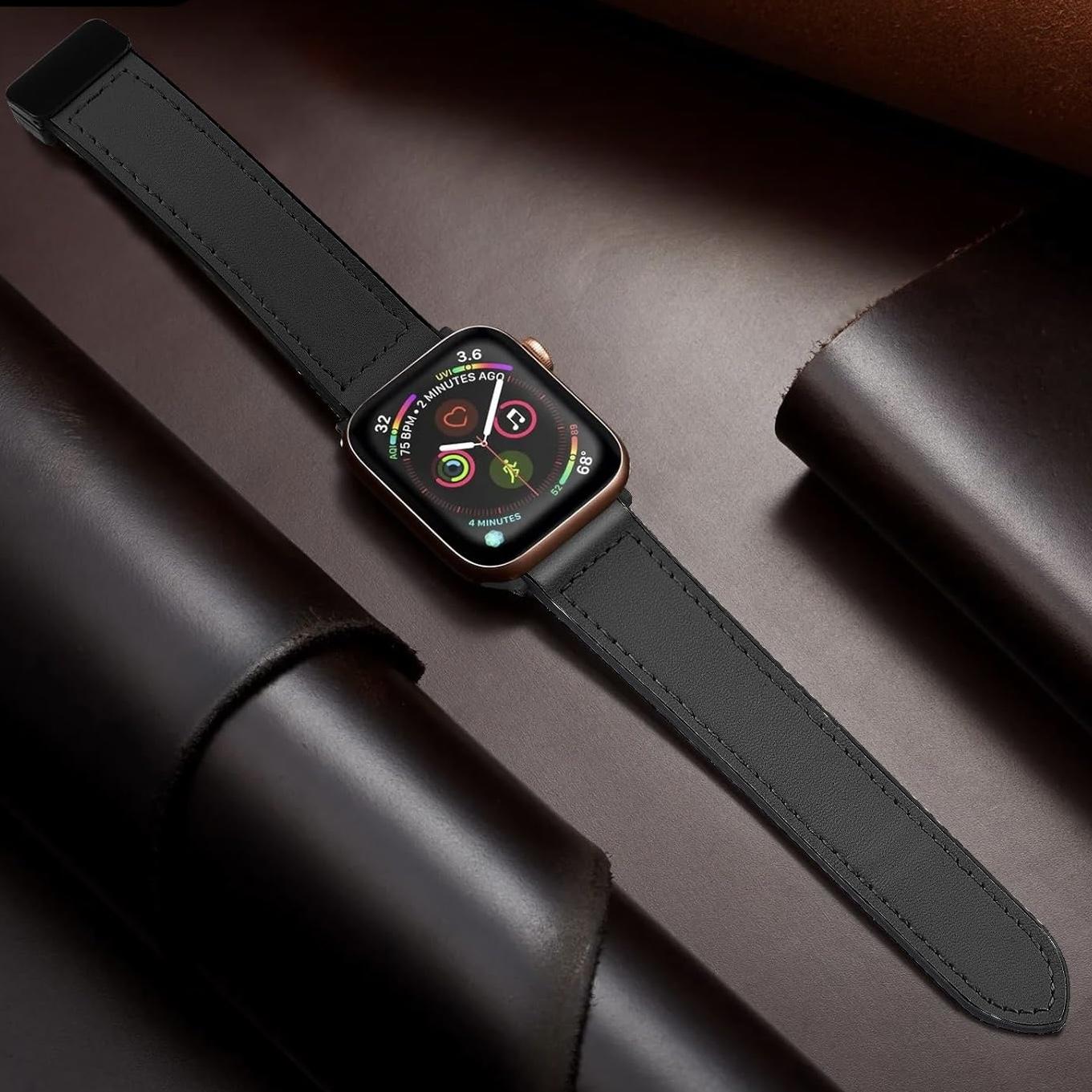 Magnetic Buckle Leather-Look Band for Apple Watch