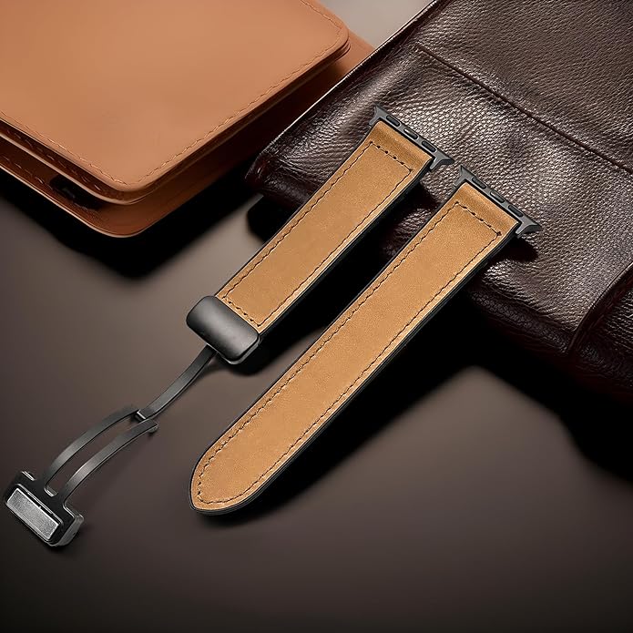 Magnetic Buckle Leather-Look Band for Apple Watch
