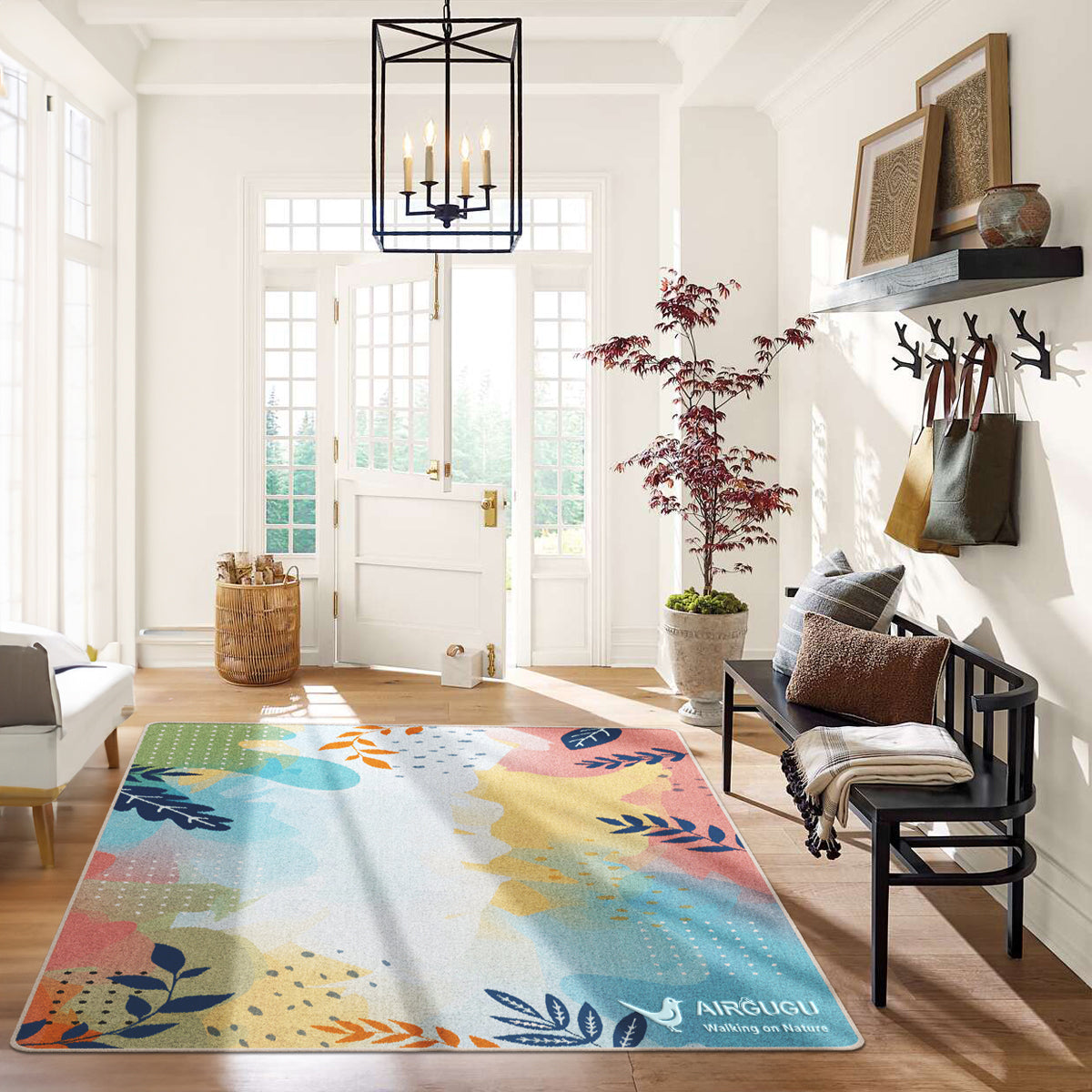 AIRGUGU Walking on Nature in Colorful Flower Bloom Carpets