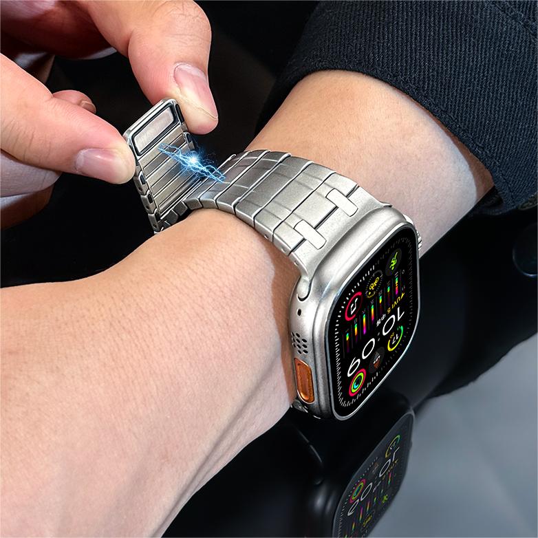 Frosted Stainless Steel Magnetic Band For Apple Watch