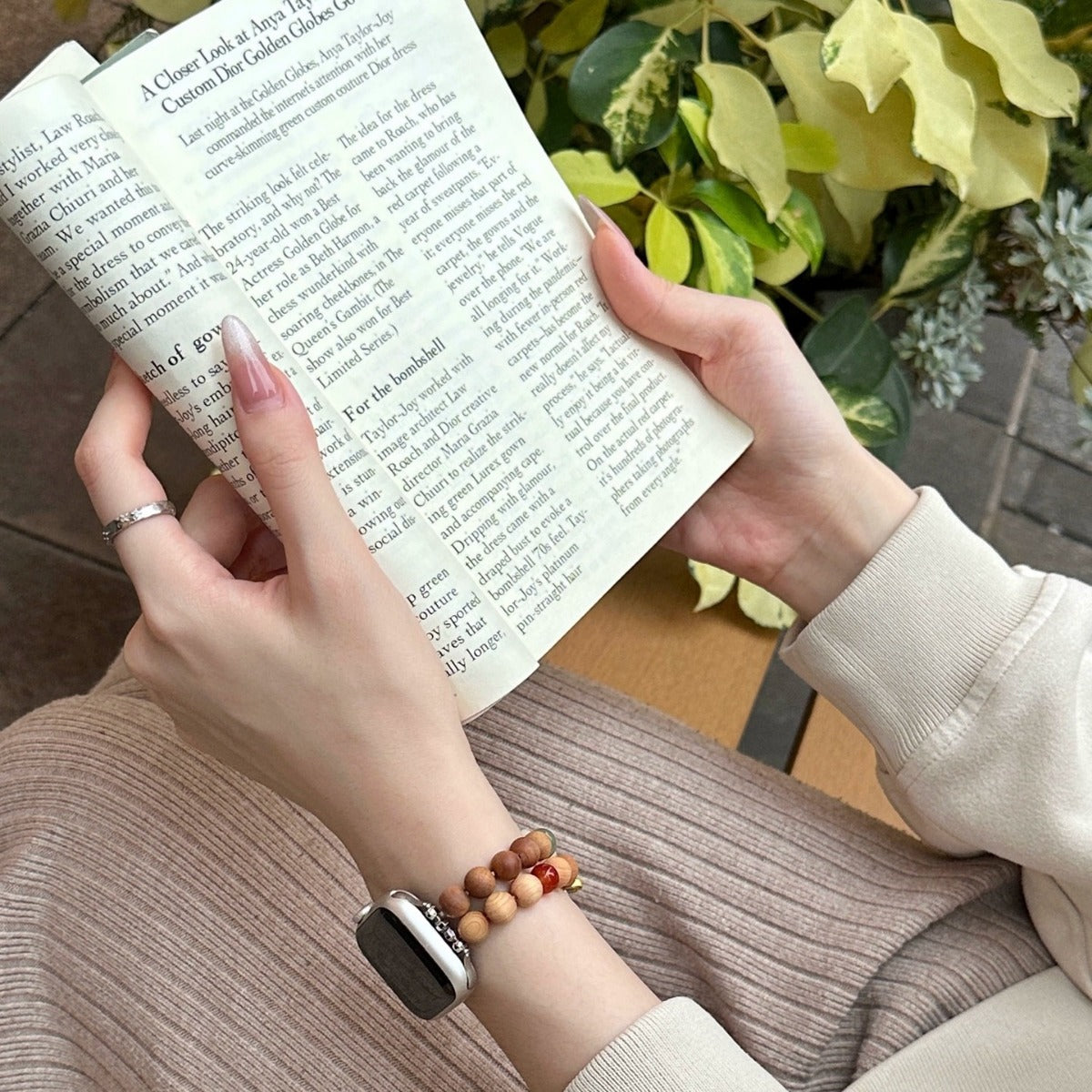 Sandalwood beads for Apple watch bracelet