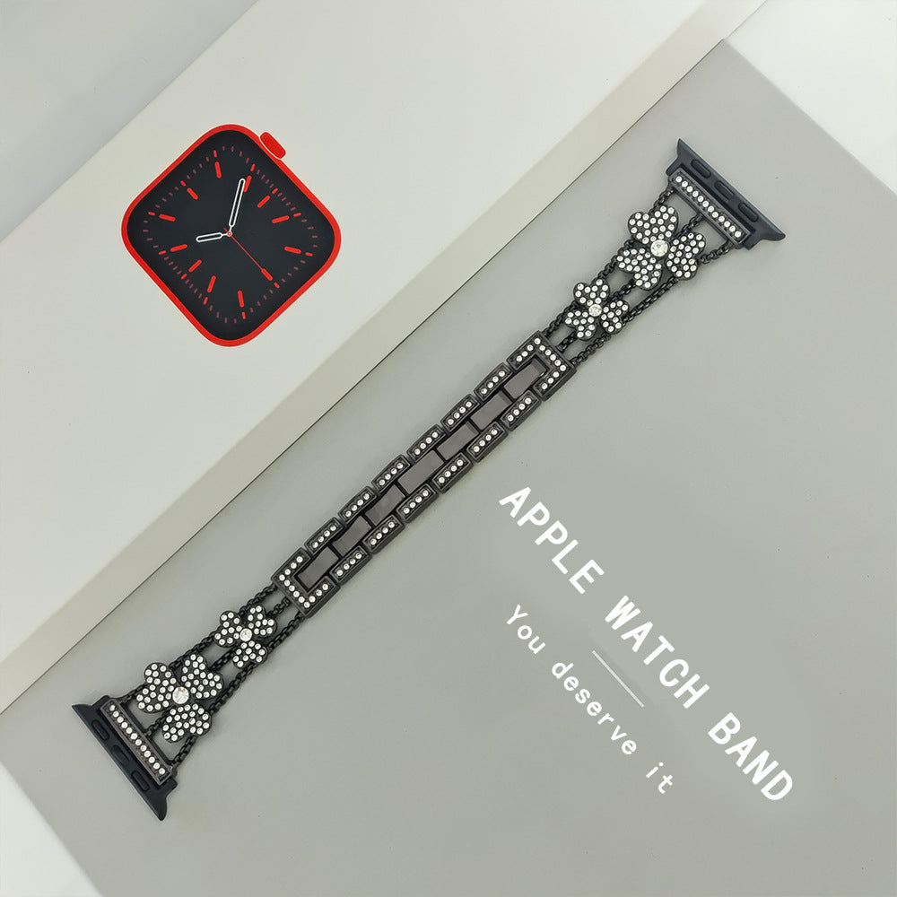 Tikband Stylish Clover Diamond Watch Band For Apple Watch