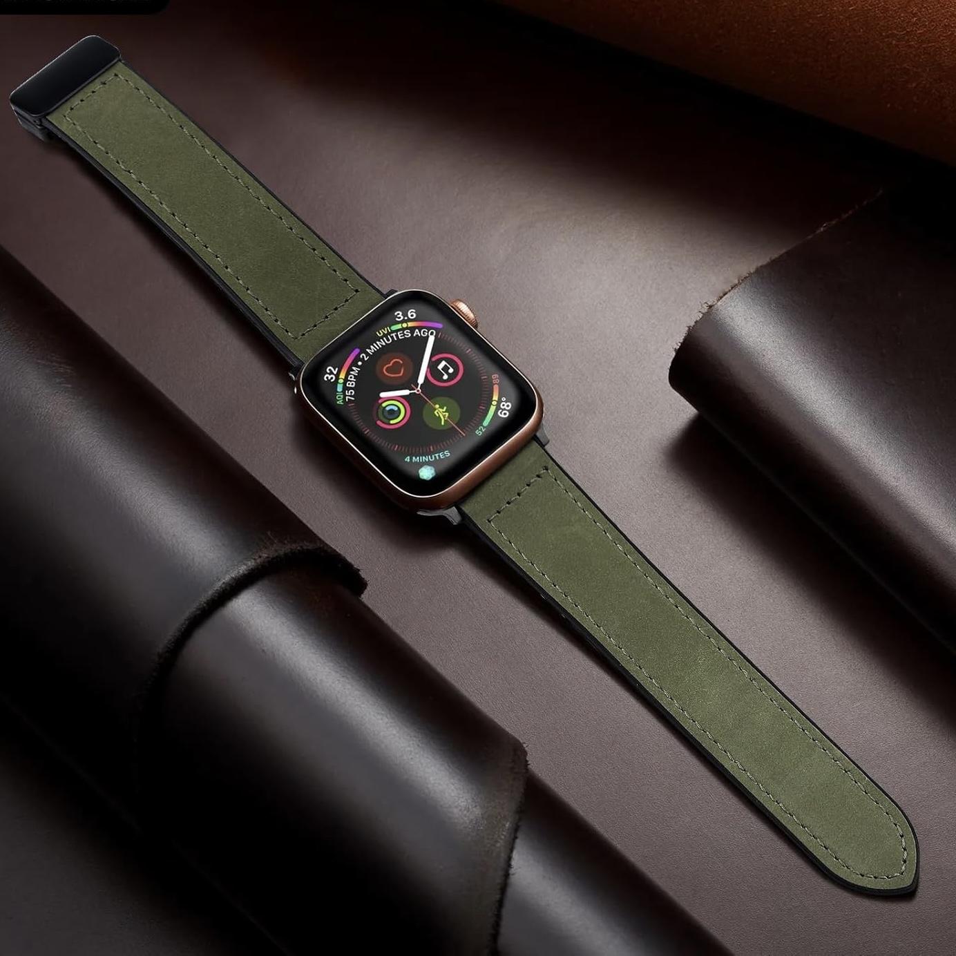 Magnetic Buckle Leather-Look Band for Apple Watch