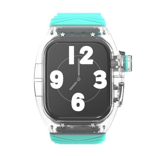 TikBand Premium Fluororubber Transparent Case & Sports Band for Apple Watch 44mm & 45mm