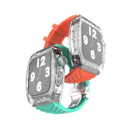 TikBand Premium Fluororubber Transparent Case & Sports Band for Apple Watch 44mm & 45mm