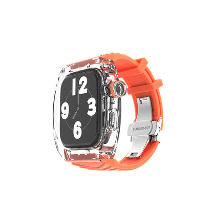 TikBand Premium Fluororubber Transparent Case & Sports Band for Apple Watch 44mm & 45mm