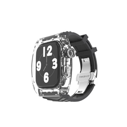 TikBand Premium Fluororubber Transparent Case & Sports Band for Apple Watch 44mm & 45mm