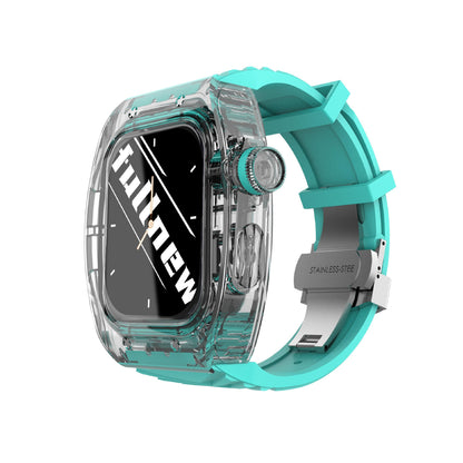 TikBand Premium Fluororubber Transparent Case & Sports Band for Apple Watch 44mm & 45mm