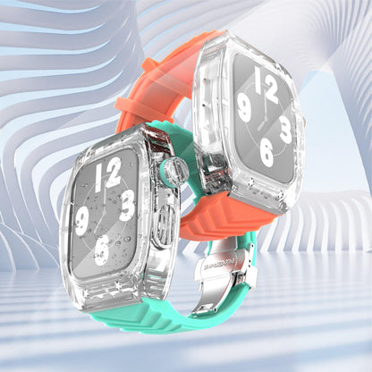 TikBand Premium Fluororubber Transparent Case & Sports Band for Apple Watch 44mm & 45mm