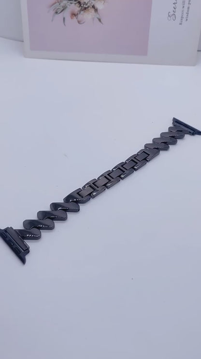 Elegant Moebius Z-shaped Metal Watch Band for Apple Watch 9-1
