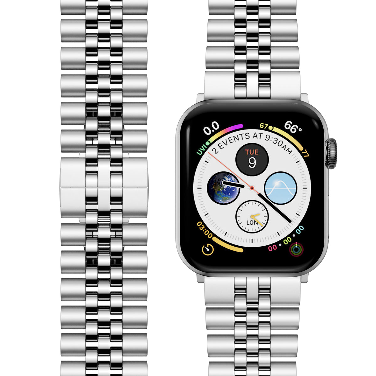 Silver Apple watch strap