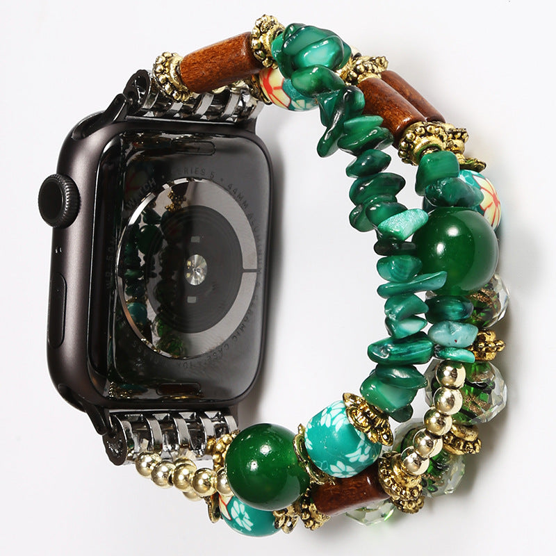 Boho Natural Stone Alloy Apple Watch Strap