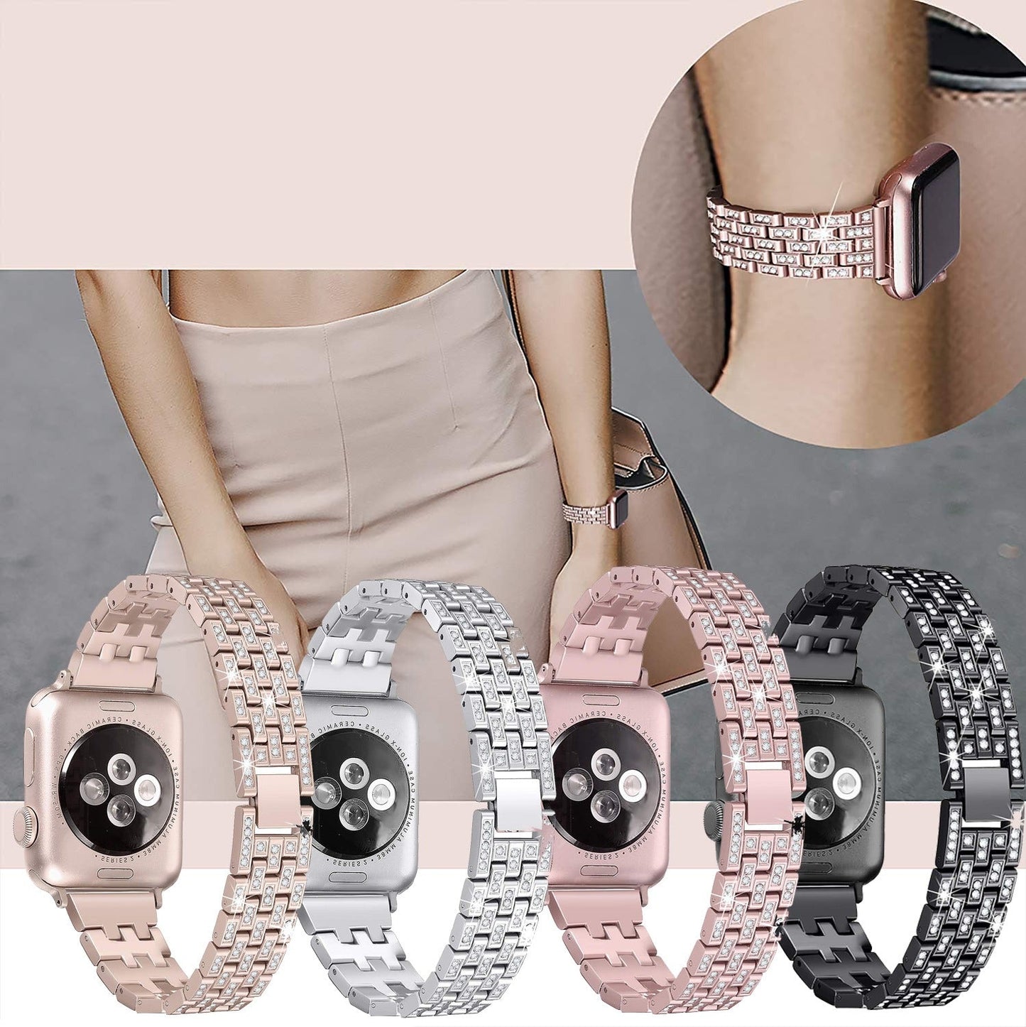 Pinstripe Diamond Apple Watch Band