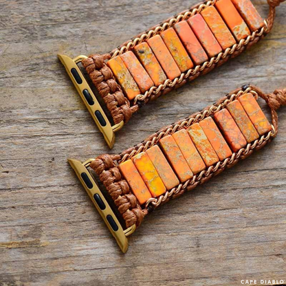 Peachy Imperial Jasper Apple Watch Strap