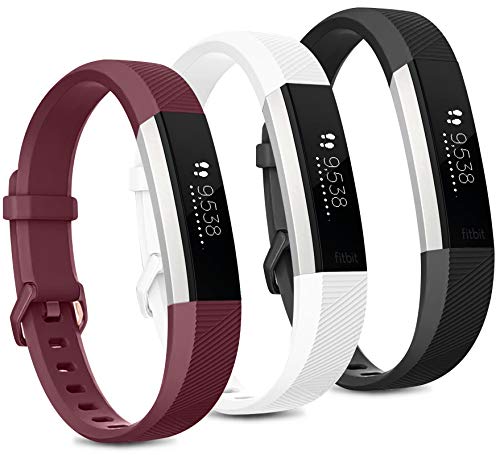 Pack 3 Replacement Band Compatible for Fitbit Alta Bands/Fitbit Alta HR Bands, Adjustable Replacement Soft Silicone Sport Bands for Woman and Men