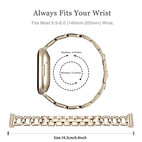 Top Stainless Steel Bands Compatible for Fitbit Versa 3&Fitbit Sense Smartwatch