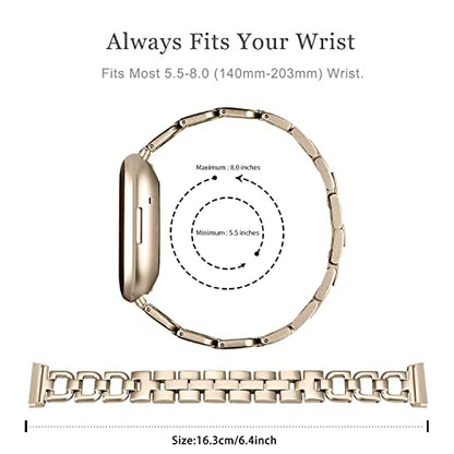 Top Stainless Steel Bands Compatible for Fitbit Versa 3&Fitbit Sense Smartwatch