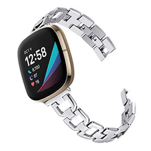Load image into Gallery viewer, Top Stainless Steel Bands Compatible for Fitbit Versa 3&amp;Fitbit Sense Smartwatch
