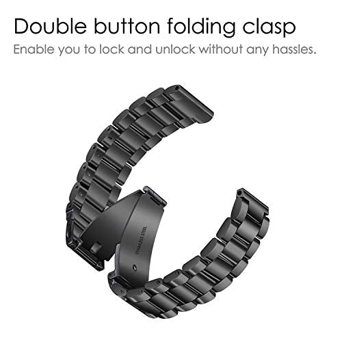 Solid Stainless Steel Metal Band Compatible with Fitbit Versa 2, Versa, Versa Lite Edition