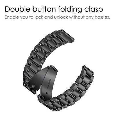 Solid Stainless Steel Metal Band Compatible with Fitbit Versa 2, Versa, Versa Lite Edition