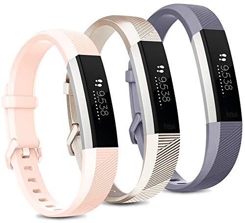 Pack 3 Replacement Band Compatible for Fitbit Alta Bands/Fitbit Alta HR Bands, Adjustable Replacement Soft Silicone Sport Bands for Woman and Men