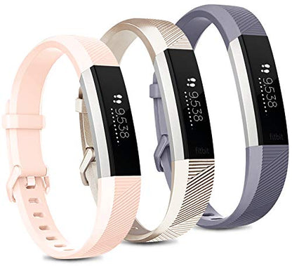 Pack 3 Replacement Band Compatible for Fitbit Alta Bands/Fitbit Alta HR Bands, Adjustable Replacement Soft Silicone Sport Bands for Woman and Men