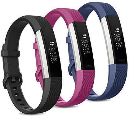 Pack 3 Replacement Band Compatible for Fitbit Alta Bands/Fitbit Alta HR Bands, Adjustable Replacement Soft Silicone Sport Bands for Woman and Men