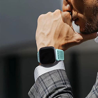 Adjustable stretch nylon fabric sports strap compatible with Fitbit Versa/Versa 2/Versa Lite/Versa SE