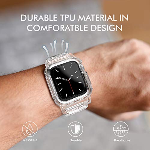 Apple Watch clear crystal strap with durable protective cover