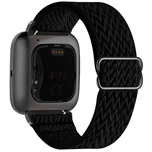 Adjustable stretch nylon fabric sports strap compatible with Fitbit Versa/Versa 2/Versa Lite/Versa SE