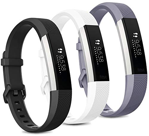 Pack 3 Replacement Band Compatible for Fitbit Alta Bands/Fitbit Alta HR Bands, Adjustable Replacement Soft Silicone Sport Bands for Woman and Men