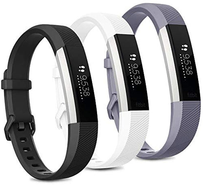 Pack 3 Replacement Band Compatible for Fitbit Alta Bands/Fitbit Alta HR Bands, Adjustable Replacement Soft Silicone Sport Bands for Woman and Men