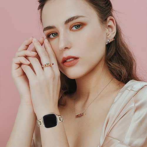 Top Stainless Steel Bands Compatible for Fitbit Versa 3&Fitbit Sense Smartwatch