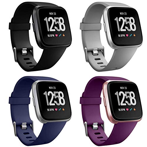 4 x Packs Soft TPU Replacement wristband for Fitbit Versa/Versa 2/Fitbit Versa Lite Smartwatch