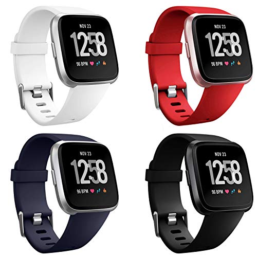 4 x Packs Soft TPU Replacement wristband for Fitbit Versa/Versa 2/Fitbit Versa Lite Smartwatch