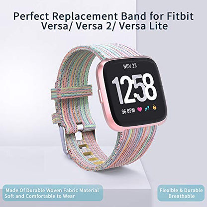 2-Pack Compatible Fitbit Versa / Fitbit Versa 2 / Fitbit Versa Lite Breathable Woven Strap